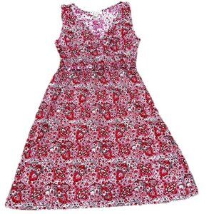 Kristin Nicole Maternity Paisley Surplice Dress Red Pink White Size S